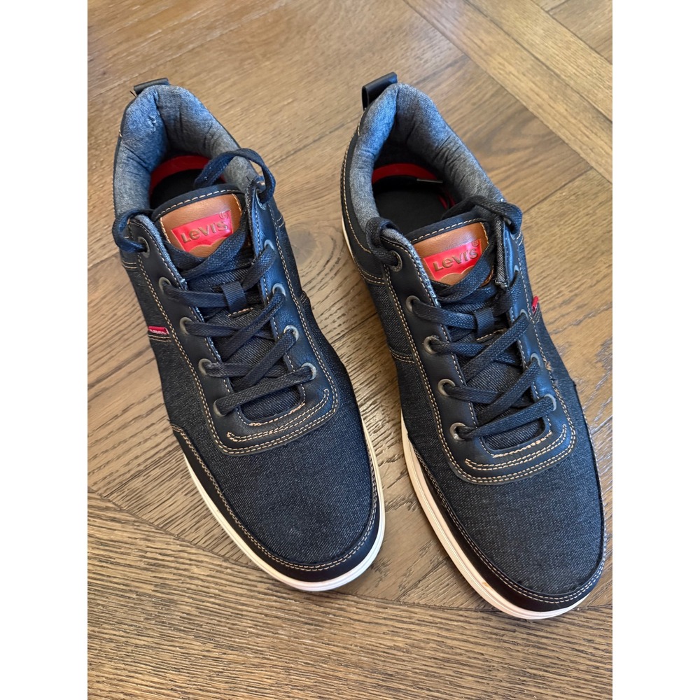 Levi's Mens Turner Denim Low Top Sneakers Navy Casual Shoes Dark Wash Size 13